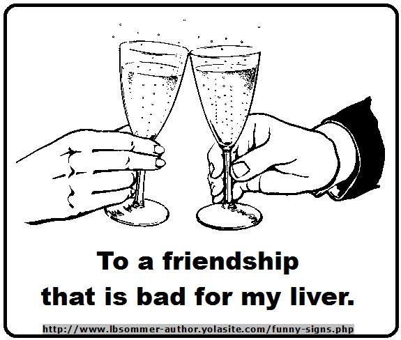 A funny toast - To a friendship that is bad for my liver,