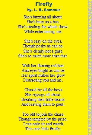 FIREFLY poem by L. B. Sommer, author of 199 Ways To Improve Your Relationships, Marriage, and Sex LIfe
