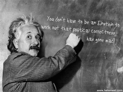 You don't have to be an Einstein to work out that political correctness has gone mad.